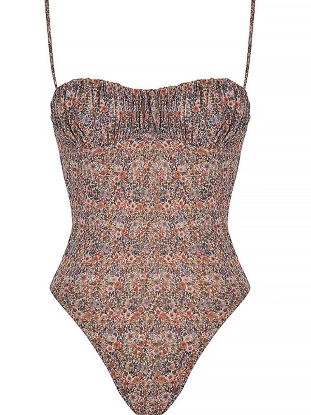Floral Ruched Corset Bodysuit – Sheer Mesh – Size M (Runs Small)